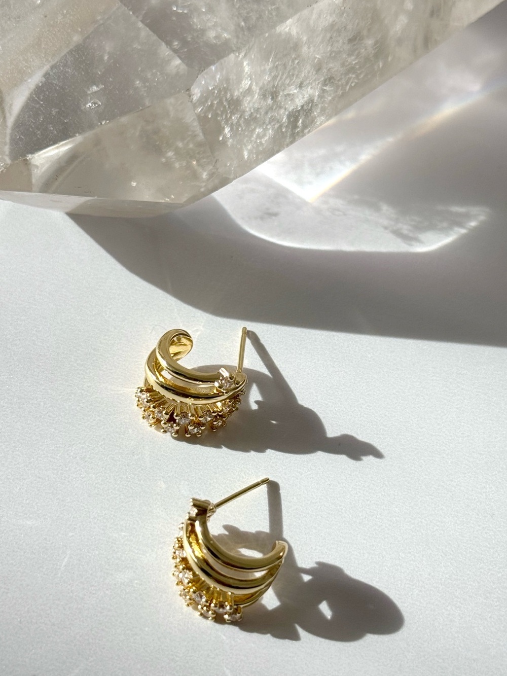Monia Open hoop Stud Earrings